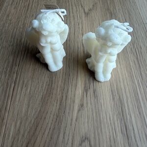 White Angel Shaped Candles 2pc